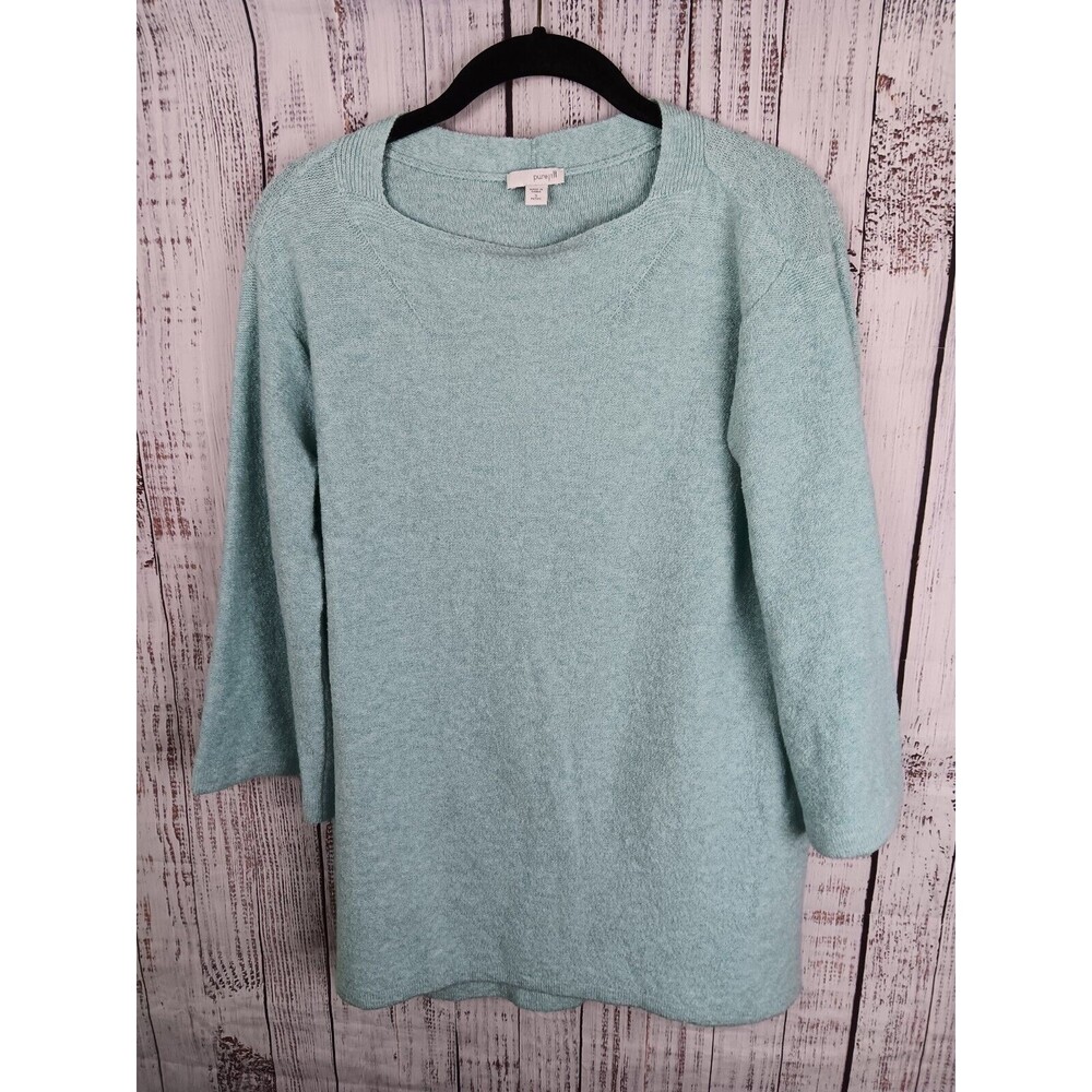 Pure Jill Sweater Women’s Small Green 3/4 Sleeves Pullover